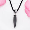 Stainless Steel Vintage Bullet Pendant with Crystal Necklace