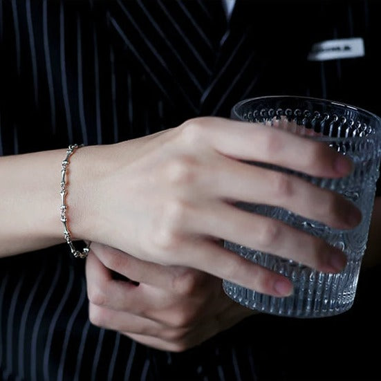 925 Sterling Silver Bone Chain Handmade Unisex Bracelet-Bracelets-Innovato Design-Innovato Design