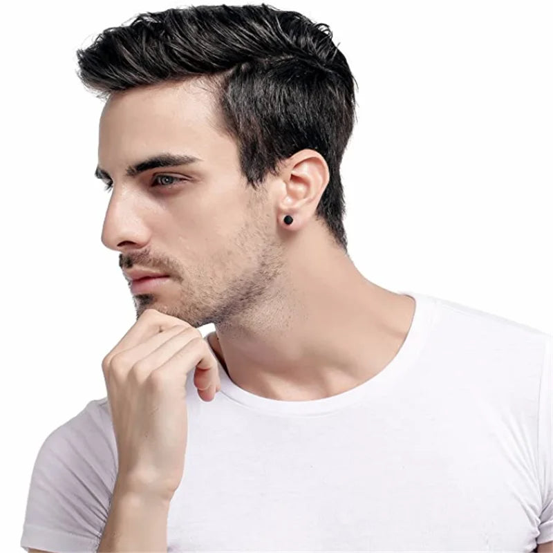 6 Pairs Stud Earrings for Men Women Ear Piercing Ear Plugs Tunnel 18G-Earrings-Innovato Design-Stainless Steel Earrings-Innovato Design