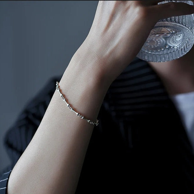 925 Sterling Silver Bone Chain Handmade Unisex Bracelet-Bracelets-Innovato Design-Innovato Design