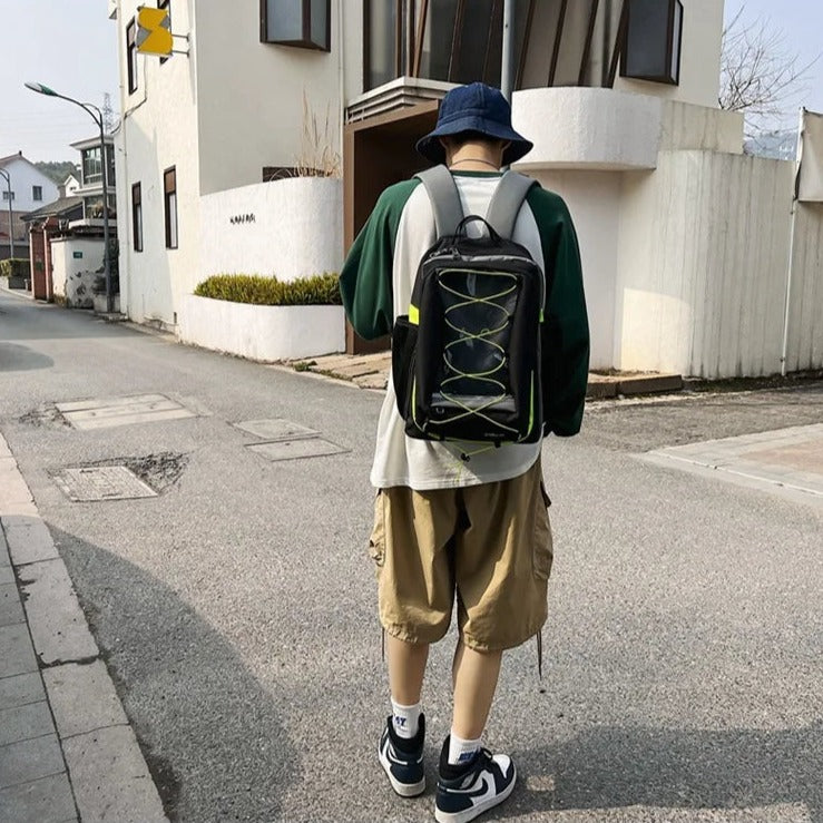 Transparent and Black Waterproof Fashion Backpack