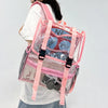 Pink Transparent Waterproof School and Travel Backpack-clear backpack-Innovato Design-Innovato Design