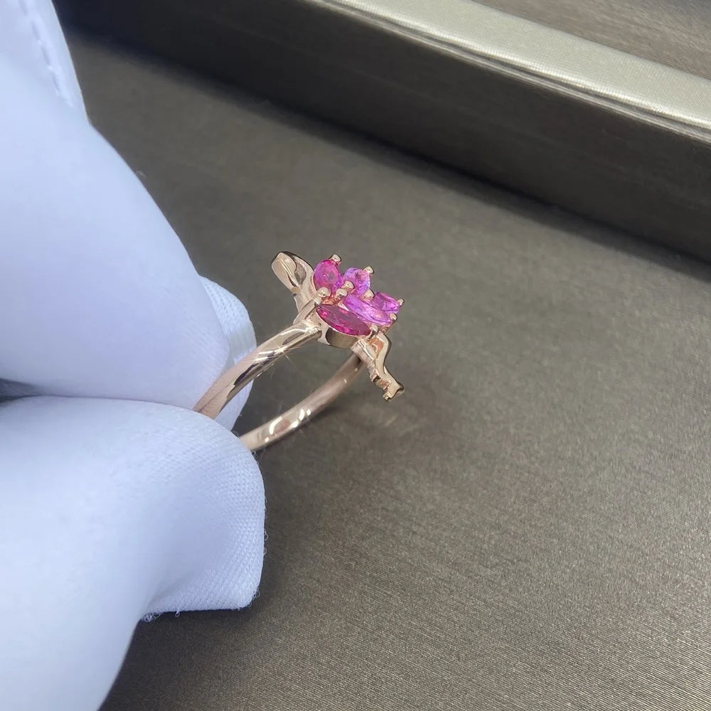 925 Sterling Silver Crystal Lovely Little Flamingo Ring Pink-Rings-Innovato Design-6-Innovato Design