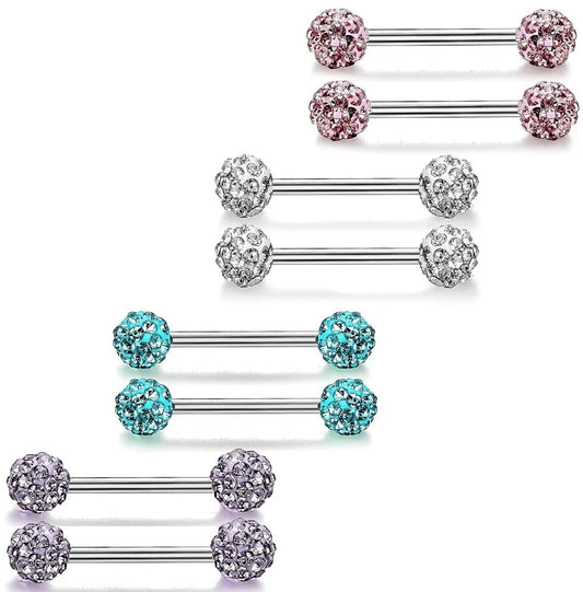 3-5 Pairs 14G Stainless Steel Piercing Navel Barbell Body Jewelry Piercing-Piercing-Innovato Design-4 Pairs-Innovato Design