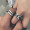 Stainless Steel Rings for Men Engagement Wedding Band Rotatable Chain Ring