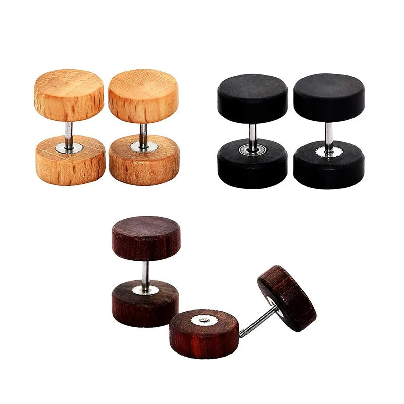 6 Pairs Stud Earrings for Men Women Ear Piercing Ear Plugs Tunnel 18G-Earrings-Innovato Design-Stainless Steel Earrings-Innovato Design