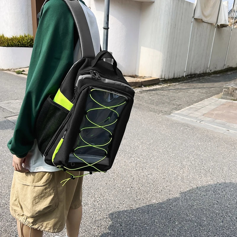 Transparent and Black Waterproof Fashion Backpack