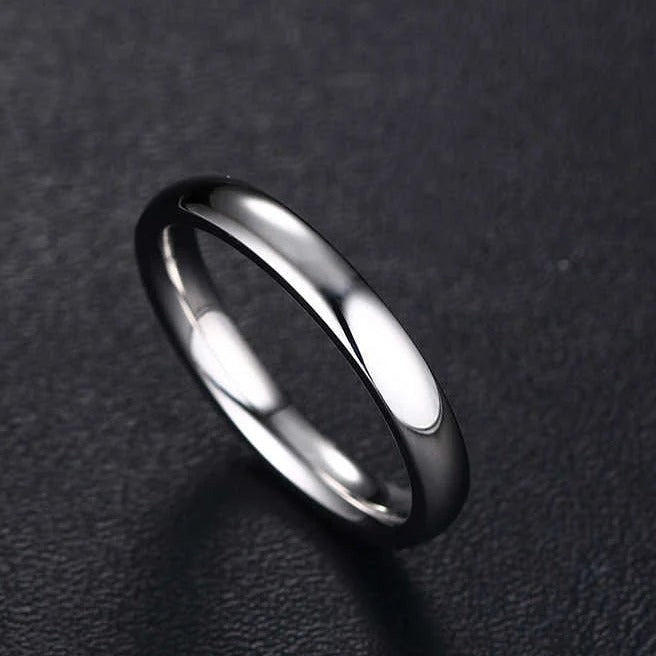 Silver Plated Stainless Steel with Round-Cut Cubic Zirconia Wedding Band-Rings-Innovato Design-6-5-Innovato Design