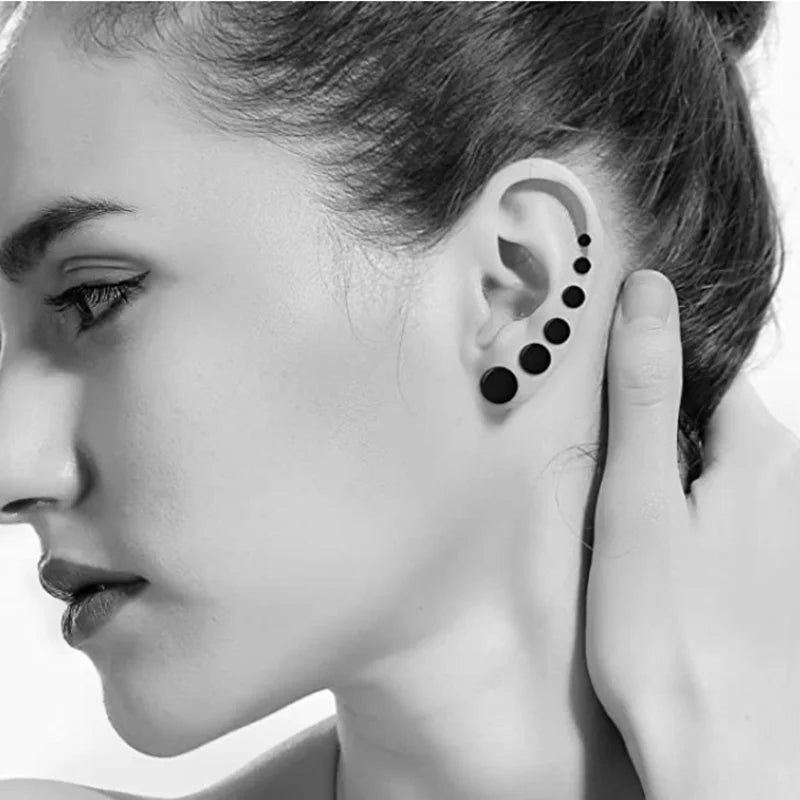 Stainless Steel Black Stud Earrings for Men Women, 3mm-8mm Available-Earrings-Innovato Design-Diameter: 3mm-Innovato Design
