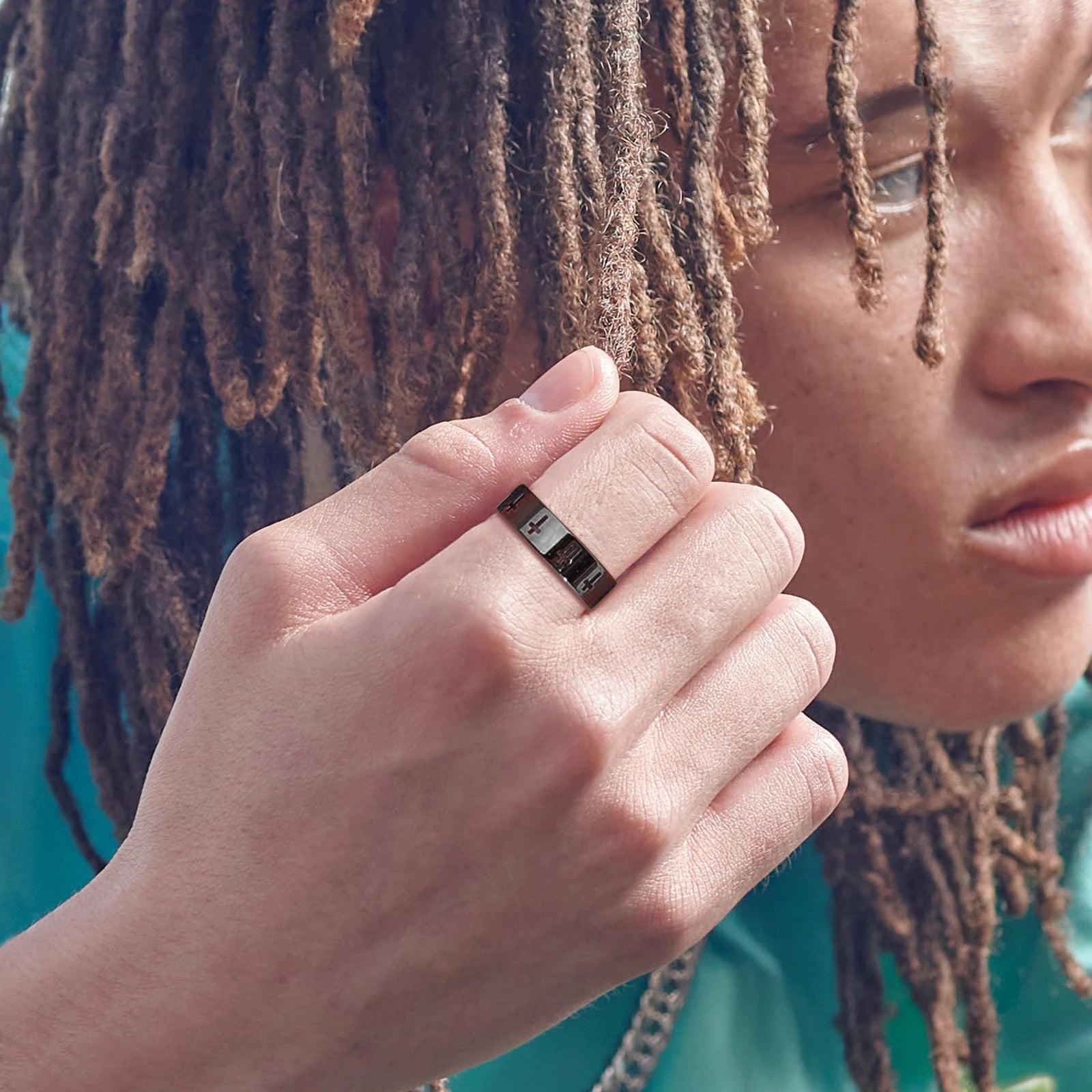 6mm Stainless Steel Hollow Cross Black Ring Wedding Engagement Band-Rings-Innovato Design-6-Innovato Design