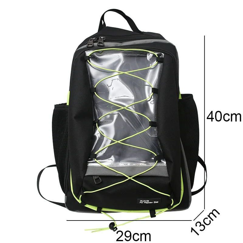 Transparent and Black Waterproof Fashion Backpack