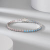 925 Sterling Silver Plated Cubic Zirconia Bangle Bracelet-Bracelets-Innovato Design-Silver-Innovato Design