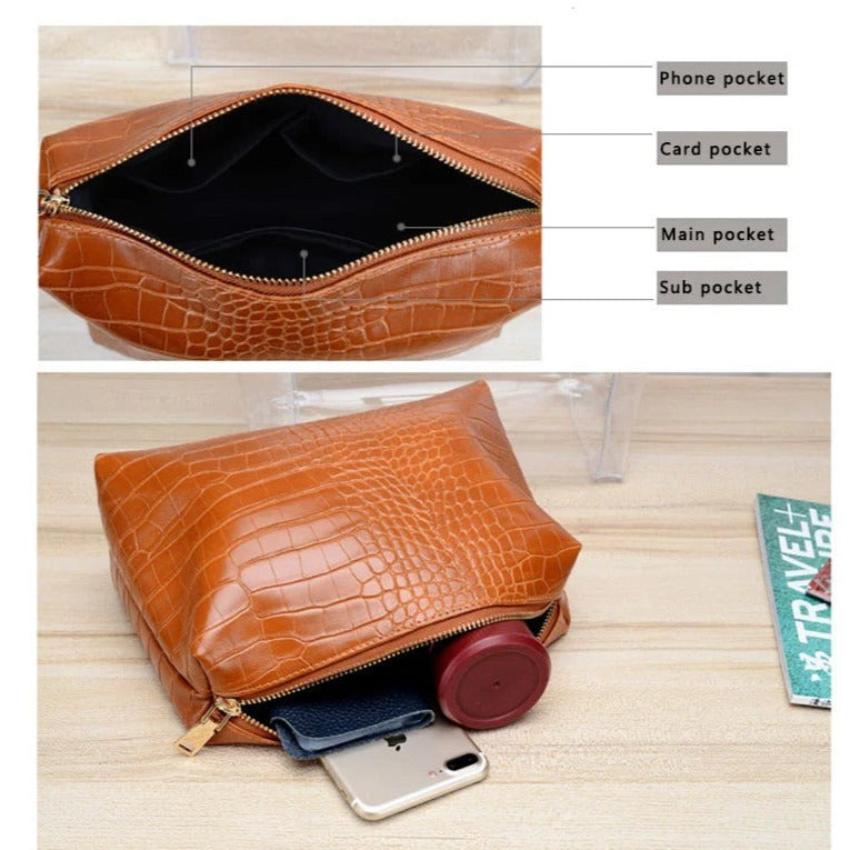 Two Piece Set Leather Clear Handbag and Purse for Women-clear backpack-Innovato Design-Innovato Design