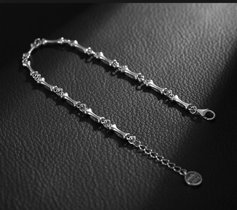 925 Sterling Silver Bone Chain Handmade Unisex Bracelet-Bracelets-Innovato Design-Innovato Design
