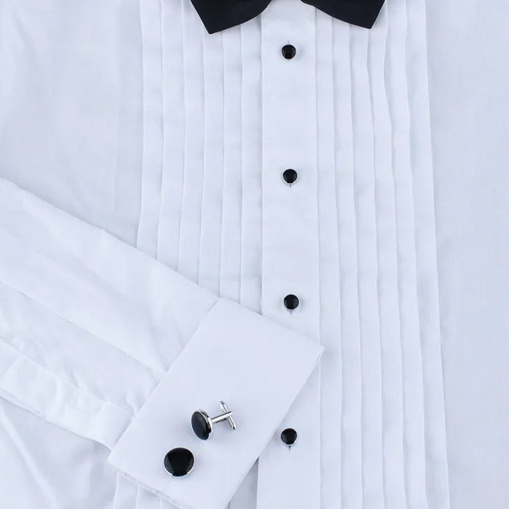 Silver Gold Two Tone Black Rose Gold Rhodium Plated Enamel Cufflinks Stud Set Tuxedo-Cufflinks-Innovato Design-black-Innovato Design