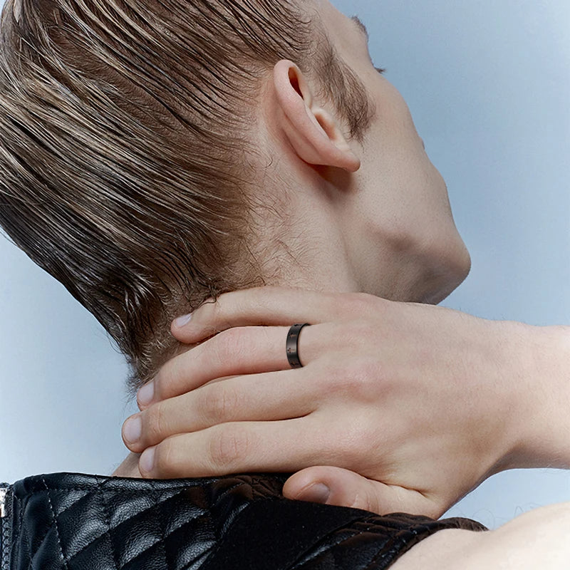 6mm Stainless Steel Hollow Cross Black Ring Wedding Engagement Band-Rings-Innovato Design-6-Innovato Design