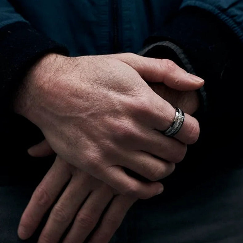 8MM Men's Titanium Ring Wedding Band Eternity Channel Set CZ High Polished-Rings-Innovato Design-7-Innovato Design