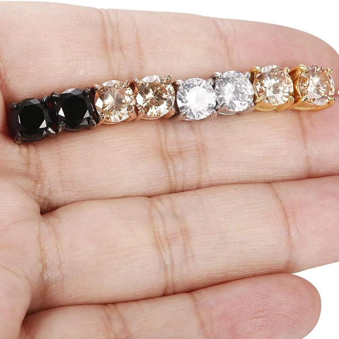 4 Pairs Stainless Steel Round Stud Earrings for Men Women Ear Piercing Earrings Cubic Zirconia Inlaid,3-8mm Available-Earrings-Innovato Design-3MM-Innovato Design