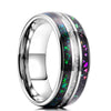 8mm Tungsten Carbide Ring Galaxy Wedding Meteorite Inlay Engagement Band Comfort Fit-Rings-Innovato Design-6-Innovato Design