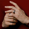 8MM Men's Abalone Deer Anther Titanium Ring Wedding Band Engraved I Love You-Rings-Innovato Design-6-Innovato Design