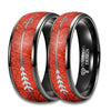 His & Her 6mm/8mm Black and Red-Plated Tungsten Wedding Ring