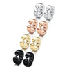 3-4 Pairs Stainless Steel Men Women Clip On Earrings Hoop Huggie Non-Piercing
