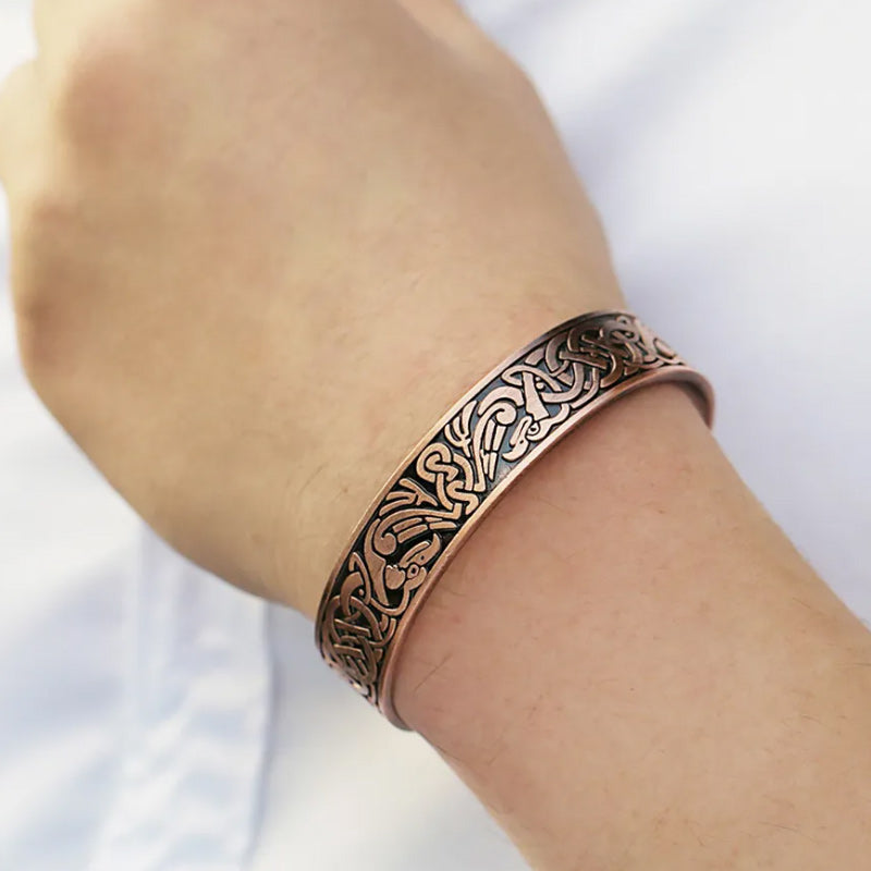Magnetic Bracelet Celtic Cuff Stainless Steel Adjustable Bangle Trinity Knot-Bracelets-Innovato Design-Silver-Innovato Design