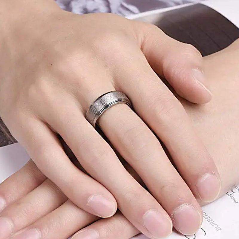 His & Her Tungsten Carbide and 925 Sterling Silver Cubic Zirconia Couple Rings Set-Rings-Innovato Design-7-5-Innovato Design