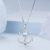 925 Sterling Silver Anchor Sun Sea Charm Pendant Chain Necklace