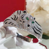 AAA Zircon Crystal Enamel Gorgeous Tiger Animal Bangle Bracelet