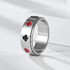 Men's Stainless Steel Silver Tone Card Rotatable Spinner Ring-Rings-Innovato Design-6-Innovato Design