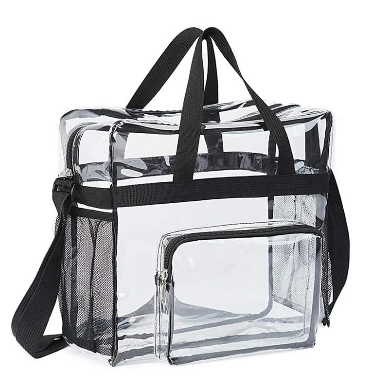 Large Transparent PVC Casual Travel Shoulder Handbag Luggage Portable Bag-clear backpack-Innovato Design-Black-Innovato Design