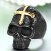 Men's Stainless Steel Rings Black Gold Skull Cross Bible Lords Prayer Gothic-Rings-Innovato Design-7-Innovato Design
