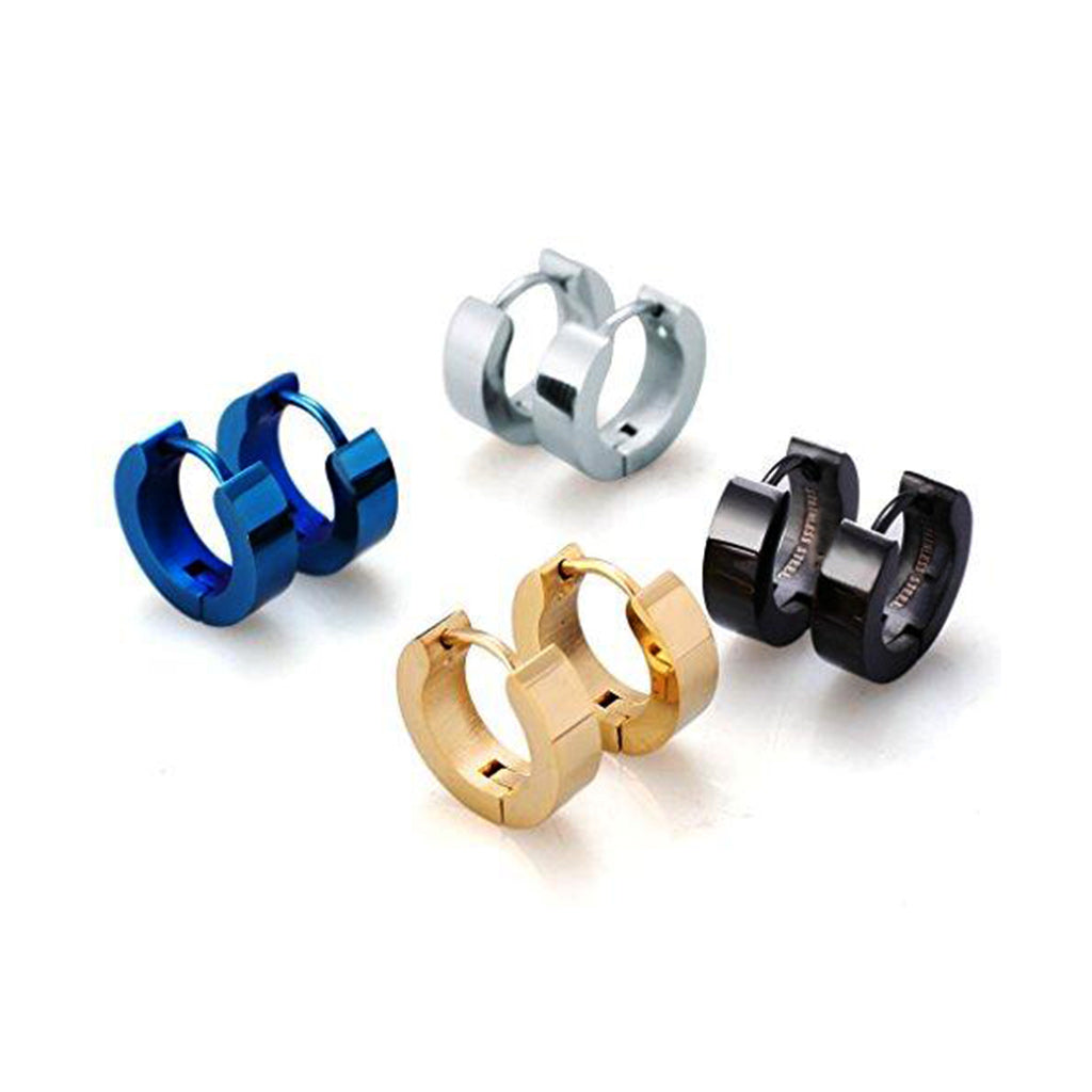 Stainless Steel Men Women Stud Earrings Hoop Earrings for Men Piercing 7 Pairs