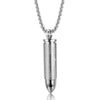 Men Women Stainless Steel Bullet Necklace Pendant English Lord's Prayer Chain 22 Inch