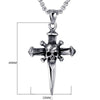 Gothic Stainless Steel Skull Cross Pendant and Chain Necklace