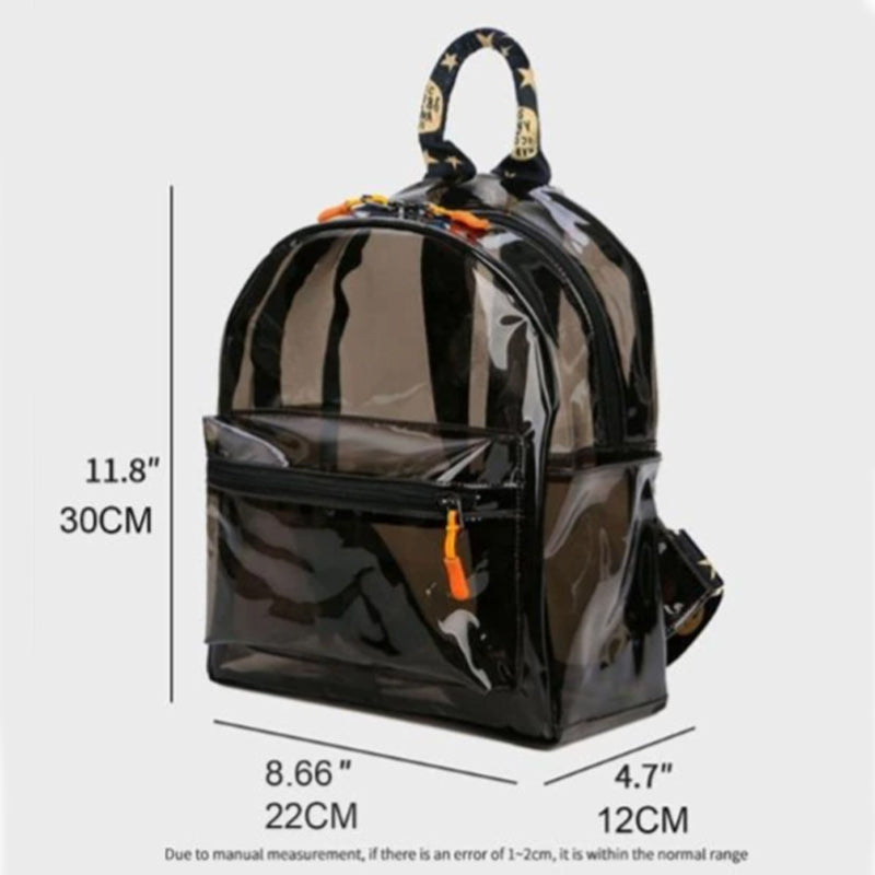 Cute Clear Mini Backpack Transparent Bookbag PVC for Women, Pink Cute Clear Mini Backpack Transparent Bookbag PVC for Women, Pink