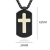 Cross Pendant Black Stainless Steel And Carbon Fiber Tag Necklace-Necklaces-Innovato Design-Black Silver-Innovato Design