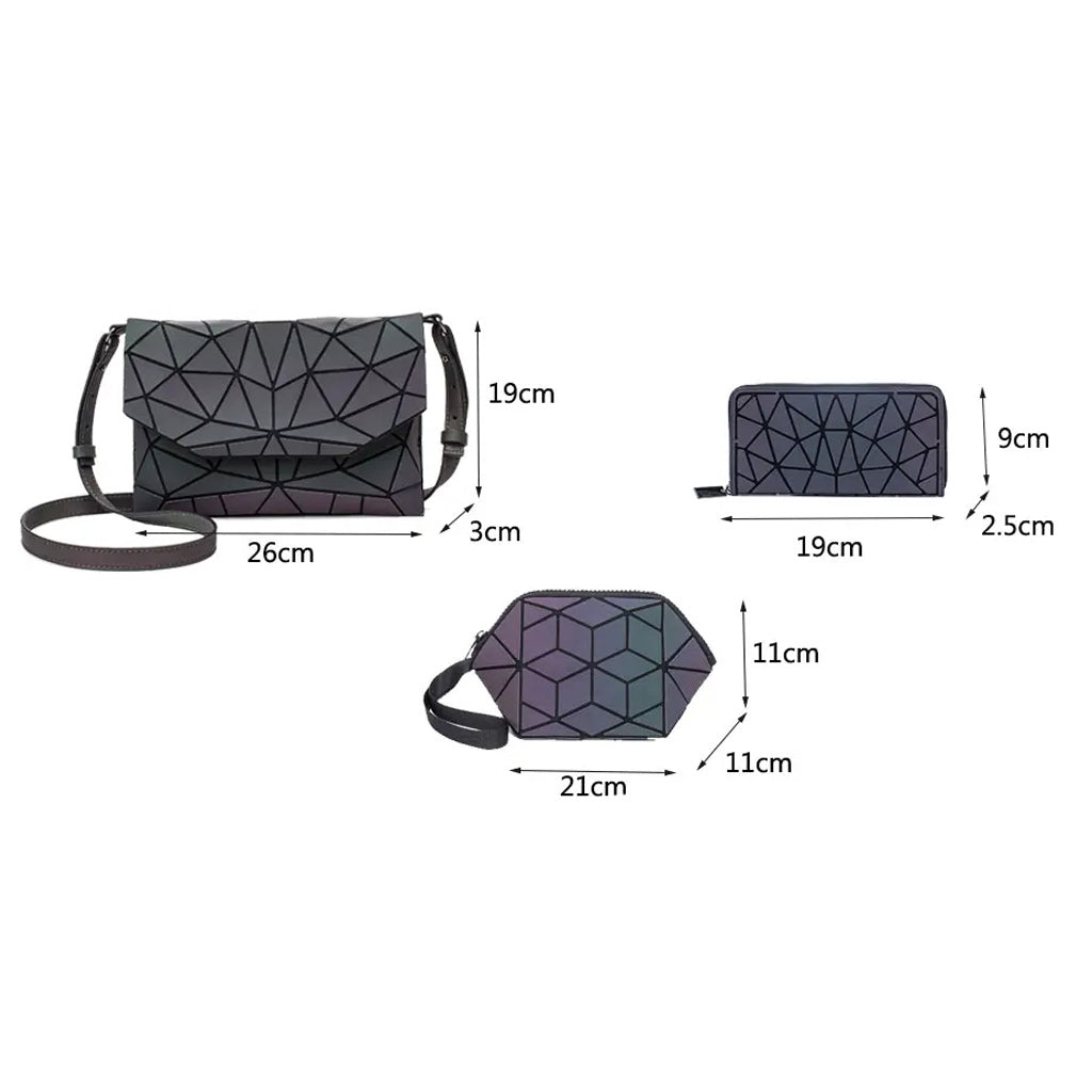 Luminous Schoolbags Travel Daypack Backpack Set for Women-clear backpack-Innovato Design-Only Clutch-Innovato Design