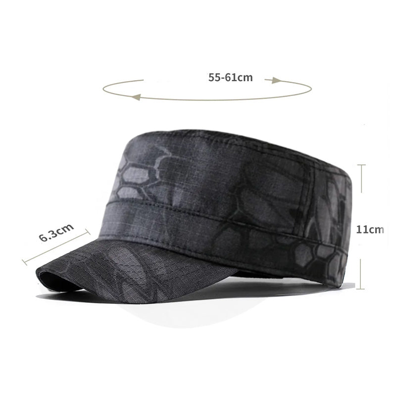 Adjustable Classic Camouflage Cotton Flat Top Cadet Patrol Army Military Hat-Hats-Innovato Design-Army Green-Innovato Design