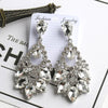 Cubic Zirconia Crystal Vintage Style Teardrop Dangle Chandelier Earrings-Earrings-Innovato Design-Black-Innovato Design