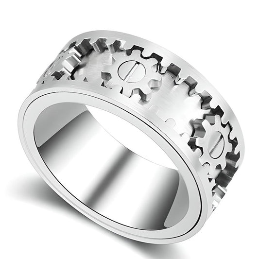 9MM Men's Titanium Rotating Ring Gear Mechanical Spinner-Rings-Innovato Design-6-Innovato Design