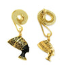 Egypt Queen Nefertiti Cleopatra Pendant Chain Necklace Set in Gold Black Tone-Necklaces-Innovato Design-Black-18in-Innovato Design