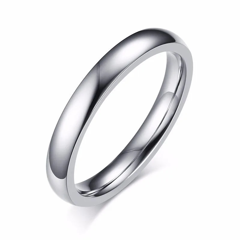 Silver Plated Stainless Steel with Round-Cut Cubic Zirconia Wedding Band-Rings-Innovato Design-6-5-Innovato Design