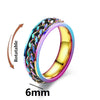 2Pcs 6MM Stainless Steel Spinner Rings for Men Women Promise Set-Rings-Innovato Design-6-Innovato Design