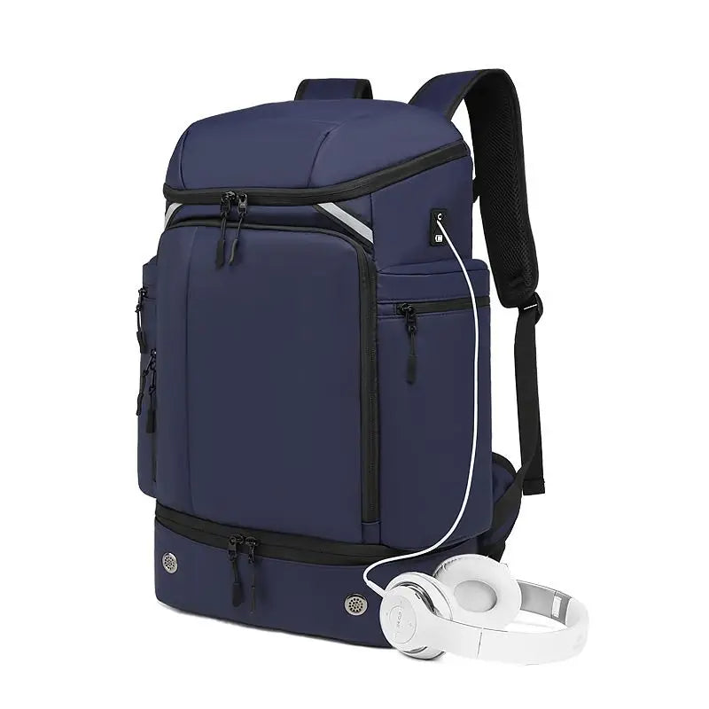 Multifunction Waterproof USB Charging 45 Liter Backpack with Shoe Compartment