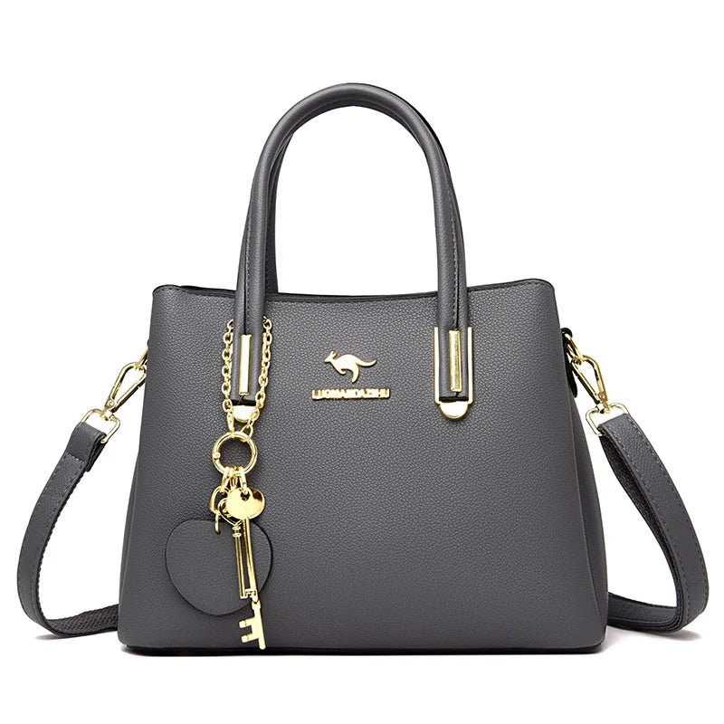 Multiple Pockets and Unique Zippers Tote Bag, Shoulder Bag, Crossbody Bag and Handbag-Handbags-Innovato Design-Gray-Innovato Design