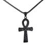 Stainless Steel Ancient Egyptian Ankh Symbol Pendant Necklace-Necklaces-Innovato Design-Black-Innovato Design