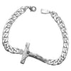 Men Cuban Link Chain Crucifix Jesus Cross Bracelet-Bracelets-Innovato Design-Silver-Innovato Design