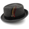 Trilby Fedora Hat with Multicolored Feather on Black Hatband-Hats-Innovato Design-Heather Gray-Innovato Design